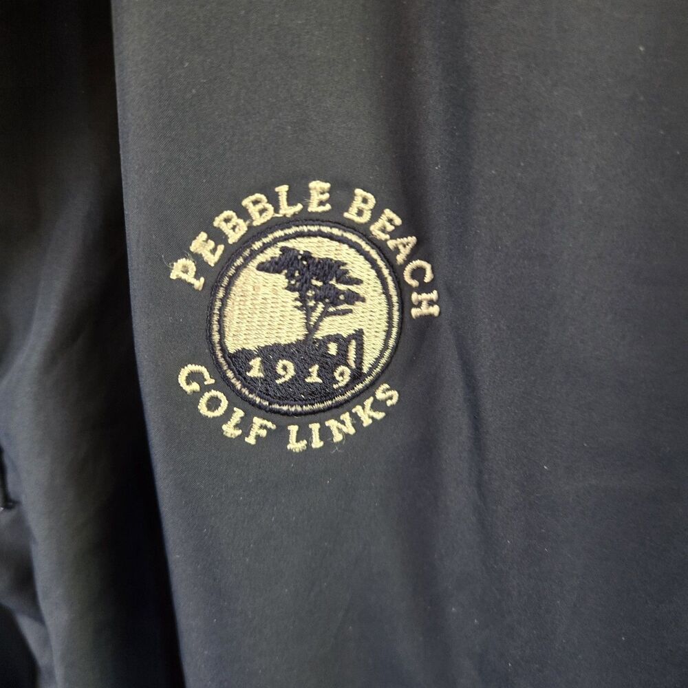 Vintage Pebble Beach Golf Short Sleeve Windbreaker Pockets Pullover Size M - Picture 2 of 8